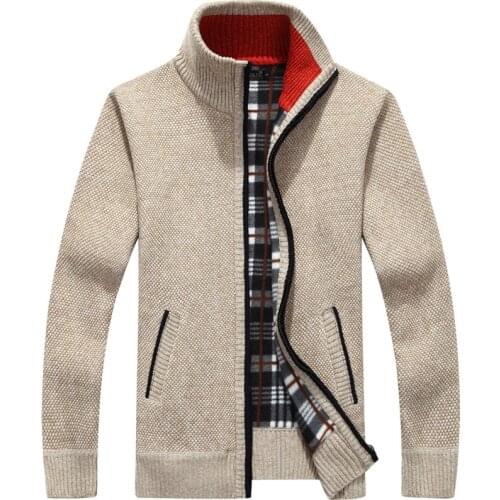 Zipper Cardigan Sweaters 95KMan Casual Knitwear Sweatercoat male clothe New Mens 2XL Sweaters Autumn Winter Warm Cashmere #90kg
