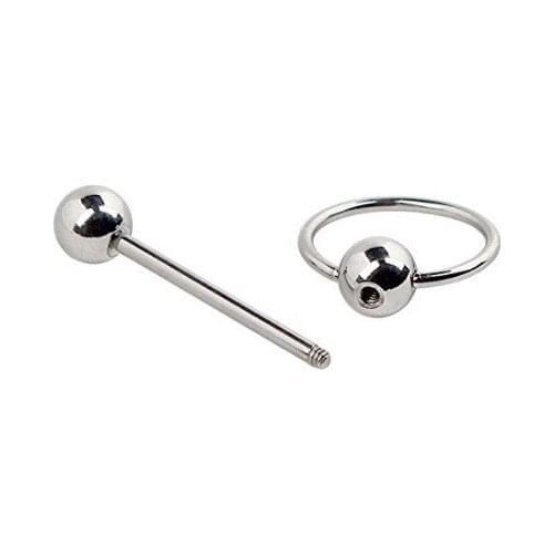 LOT50pcs Body Jewelry-Surgical Steel Tongue Ring Bar Barbells 14G~1.6MM Nipple Shield Bar Body piercing Jewelry