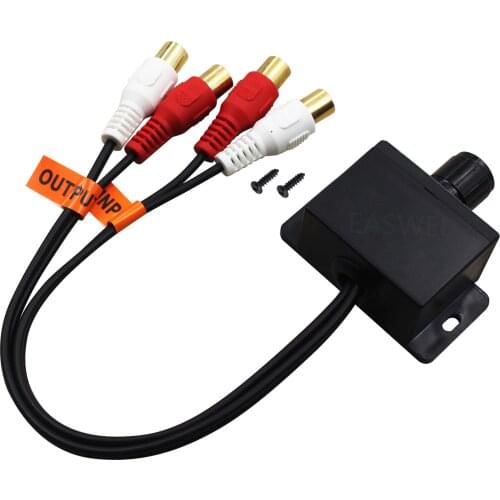 Car Home Audio Amplifier Bass RCA Gain Level Volume Control Knob LC-1 Black K4X5