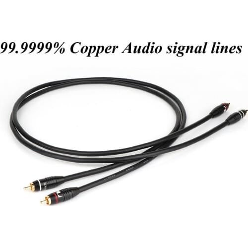 X40111 Pair HI-End 99.9999% OFC Copper RCA Interconnect Cable With 2RCA To RCA Audio Cable HIFI,24K Gold plated RCA Plug