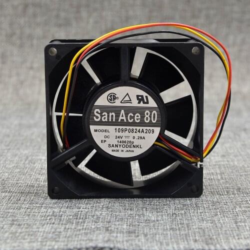 Japan FOR Sanyo 8cm 24V 0.29A 109P0824A209 8032 Inverter chassis Power supply fan