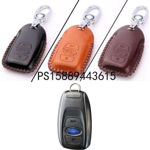 PU Leather 2 Buttons Entry Remote Key Fob Protector Case Cover For Subaru