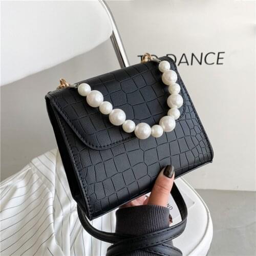 Luxury Stone Pattern Mini PU Leather Crossbody Bag For Women Shoulder Messenger Handbags 2021 Chain Travel Phone Purses Totes