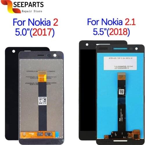For Nokia 2 LCD Display Touch Screen Digitizer Assembly For Nokia2 Nokia 2.1 LCD 2018 TA 1080 1084 1086 1092 1029 1035 Screen