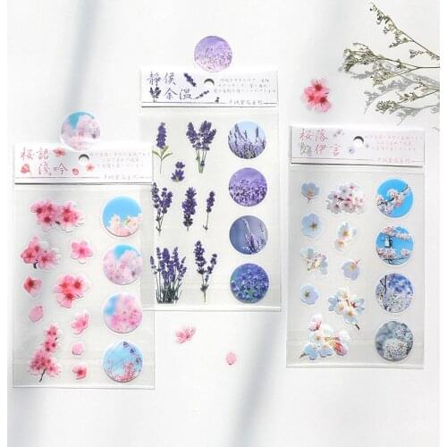 1 Sheet/pack the season of flowers Stickers Set Decorative Stationery Stickers Scrapbooking Diy Diary Album Stick Label