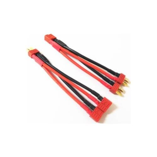 1pcs XT60 Parallel Deans T plug Series Harness Battery Connector Cable Dual Extension Y Splitter Silicone Wire