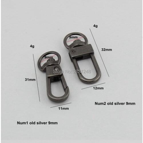 10-30pcs 9mm 12mm 14mmtrigger snap hook clasp metal clip swivel dog leash bags small handbag purse adjusted strap hook