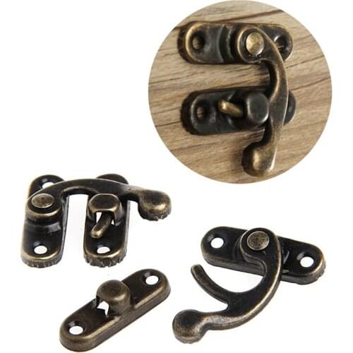 12X Antique Decorative Jewelry Gift Wooden Box Wine Latch Hasp Hook With Screws