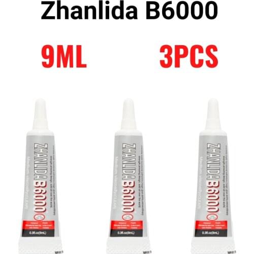 Zhanlida B6000 9ML 3PCs Clear Contact Adhesive With Precision Applicator Tip Diamond Jewelry Bonding Painting Specialized Glue