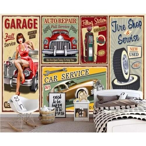 3d wallpaper custom photo American retro poster car beauty tv background wall 3d wall murals wall papers for living room
