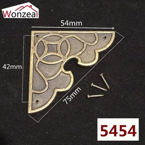 4pcs Jewelry Box Corner Protector Bronze Decorative Corner Bracket Antique Book Frame Accessories Furniture Hardware