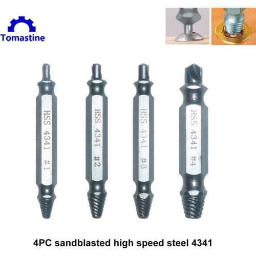 4pcs/set High Speed Steel Screw Extractor Drill Bits Out Remover Bolt Stud Tool Bolt Extractor Set Extention Screw Remover Tool