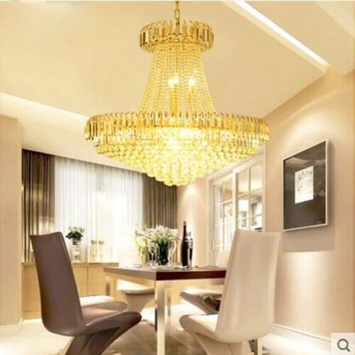 Atmospheric gold crystal chandeliers creative led dining chandeliers living room lamps modern bedroom bar lighting fixture led