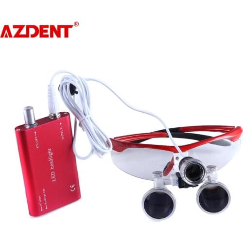 3.5X Magnification Binocular Dental Loupe Surgery Surgical Magnifier with Headlight LED Light Medical Operation Loupe Lamp