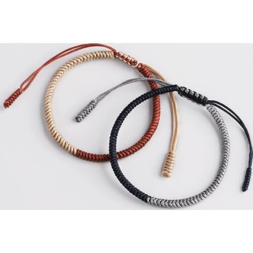 Couple Bracelet Hand Woven Diamond Knot Bracelet Creative Two-color Thread Bracelet Mens and Womens Leisure Party Jewelry