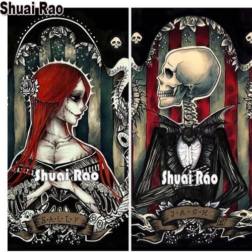 Skull couple diy Diamond painting mosaic Diamond 3d picture Full Square/round 5d Bride and Boy Gift diamond Embroidery Lover