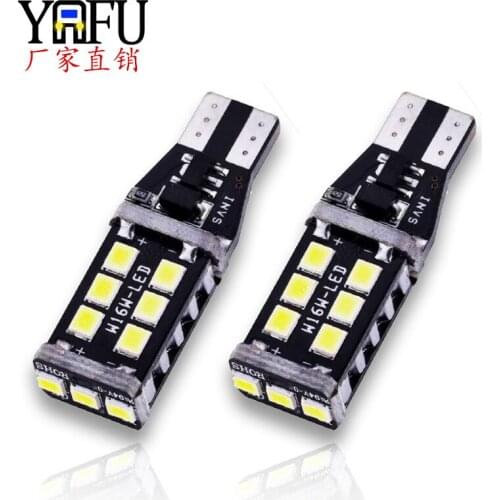 Decoding Automobile LED Bulb CANBUS W16w T15 2835 15smd Led Brake Lamp Reversing Lamp Car Led Light car accessories
