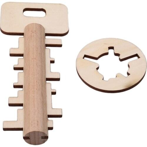 Baby Key Unlock Puzzle Intelligence Educational Learning Toy Puzzles Children Wooden Kong Ming Lock Toys