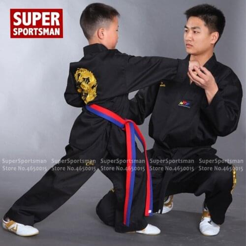 Children Taekwondo Dobok Robe Pants Men Fitness Gym Karate Uniform Set Kids Judo Mooto Wushu Sanda Training Workout Clothes Suit