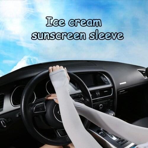 Long Gloves Sun UV Protection Hand Protector Cover Arm Sleeves Ice Silk Sunscreen Sleeves Outdoor Arm Warmer Half Finger Sleeves