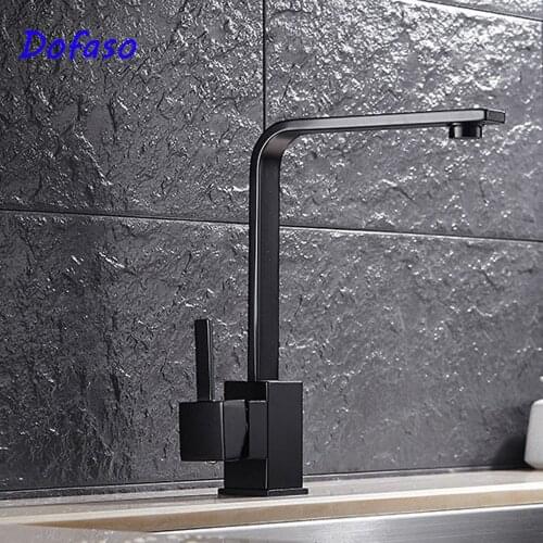 Dofaso black kitchen faucets 2 Hole Sink Basin Mixer Tap Bathroom Spout Faucet black taps
