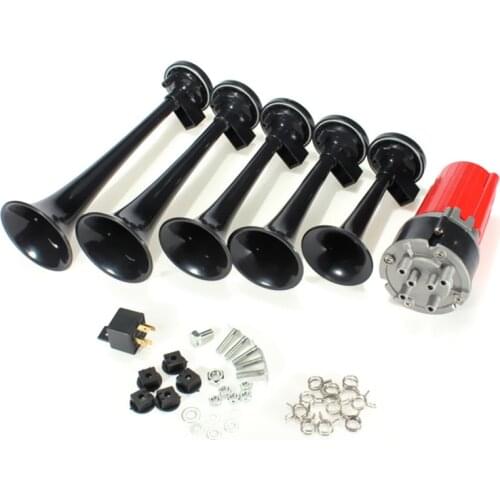 125DB Black 12V Car Air Horn Auto Trumpet Musical Dixie Car Duke of Hazzard with Air Compressor Car Vehicle Truck Boat Vehicles