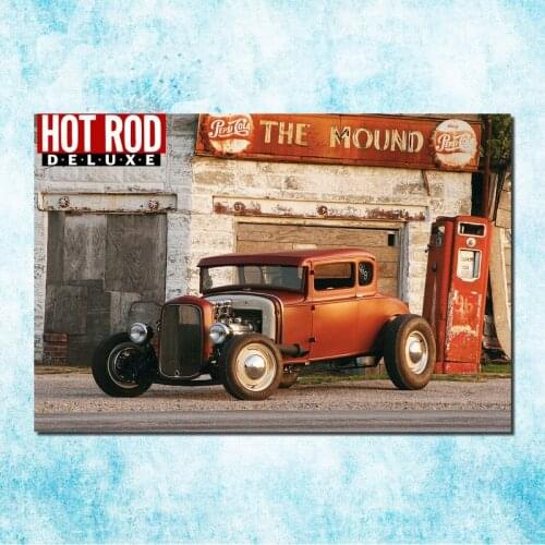 Hot Rod Muscle car Art Silk Canvas Poster Print 13x20 24x36 Inches Picture for Room Wall Decoration- 008