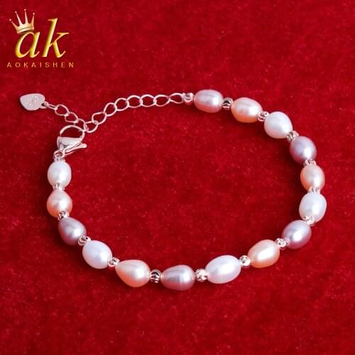 Colorful Freshwater Pearl Bracelet for Women Silver 925