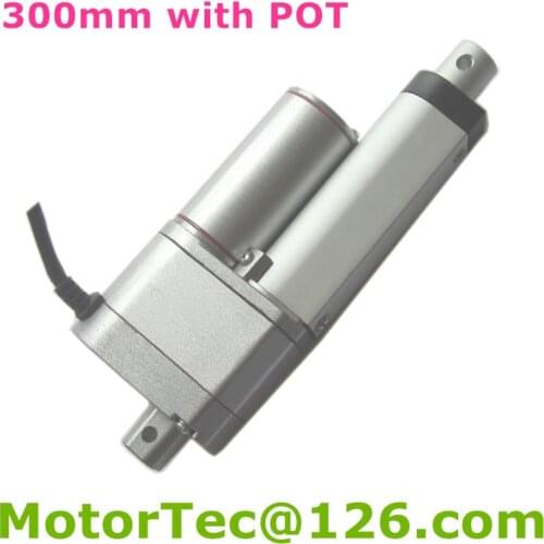 300mm stroke 12V 24V DC input 900N 90KG 198LBS load 80mm/s speed linear actuator with potentiometer POT position signal feedback