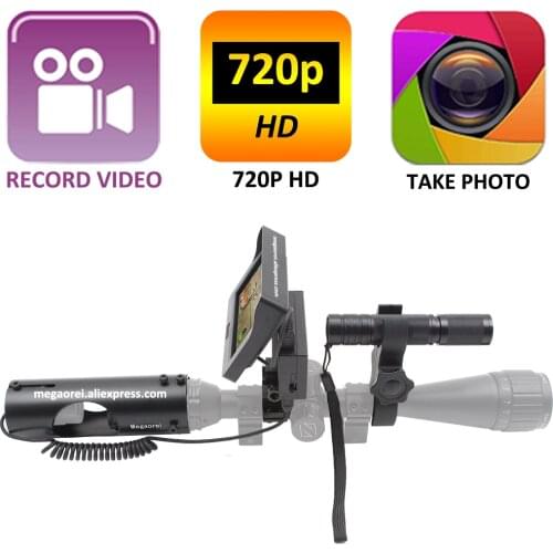 Megaorei2 720p HD Night Vision Rifle Scope Hunting Optics Sight Camera VCR Camcorder with 850NM Laser IR and 3.4 inch display