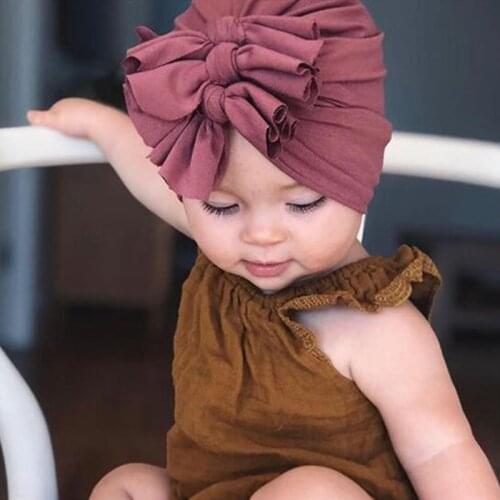 Fashion Winter Autumn Baby Girl Hat Bow Cotton Knitted Knot Warm Children Hat Kids Newbworn Bonnet Cap Beanie Cute Headwear