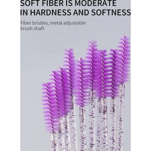 NATUHANA Good Quality Disposable 50 Pcs/Pack Crystal Eyelash Makeup Brush Diamond Handle Mascara Wands Eyelash Extension Tool