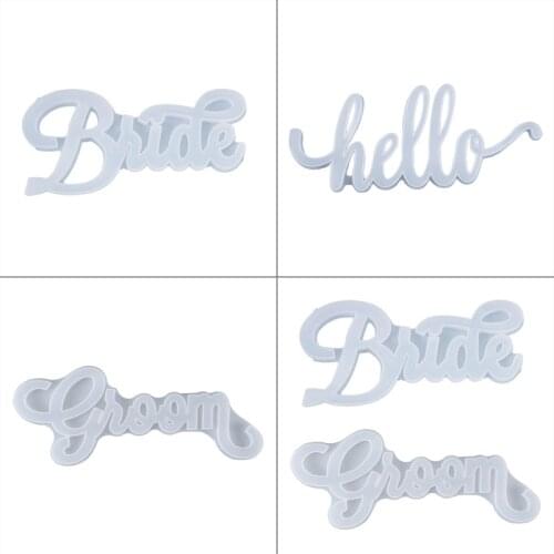 Bride/Hello English Letters Words Decorations Casting Silicone Mould DIY Crafts Aromatherapy Crystal Epoxy Resin Mold