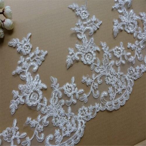 New 2019 Corded Mesh Alencon Lace Trim Ivory Shower Cord Bridal Lace Trim