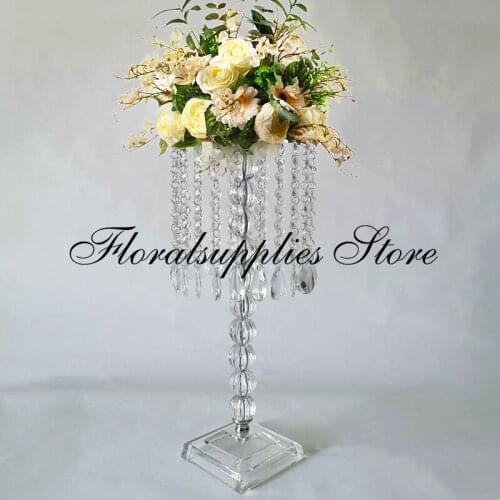 2021 New Acrylic Flower Vases Road Lead Wedding Table Centerpiece Flowers Vase For Marriage Home Decor 10 PCS/LOT