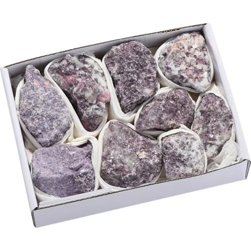 New Arrive 800-1050g Lithium Mica Material Mineral Stone Gray Purple Color Crystal Rough Stone Crafts Gift For Collection
