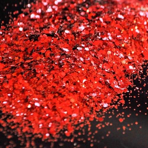 Mix Size Sexy Red Hexagon Shape Nail Art Glitter DIY Paillette Manicure Sequins Tips for Nail DIY, Tatto Art Deco