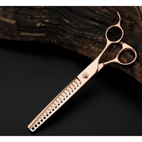 7.0" Professional Golden Pet Grooming Scissors Japan 440c Scissors Thinning Shears for Dogs & Cats Thinning Rate About 40%-50