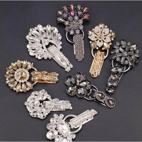 Luxury Rhinestones Buttons Metal Buckle Fashion Decorative Button for Sewing Mink Coat
