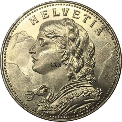 Switzerland 1935 LB 20 Francs Vreneli Metal Brass Gold Coin Souvenir Collectible Replica Copy Coins