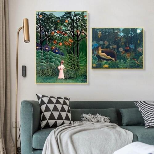 The Dream 1910 by Henri Rousseau Artwork Canvas Print French impressionist Painter Abstract Painting Gallery Wall Pictures Decor