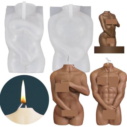 Toned Body Shape Candle Silicone Mold DIY Handmade Plaster Candle Crystal Epoxy Handicrafts Soy Wax Candle Making Candle Molds