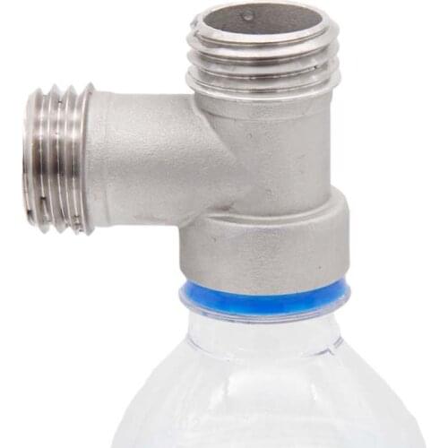 Stainless Steel Carbonation Cap Tee Fit Soft Drink PET Bottles Homebrew Kegging