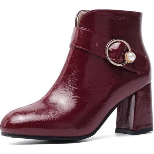 Big Size 9 10 11-15 boots women shoes ankle boots for women ladies boots shoes woman winter Round head pure color