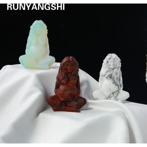 1PC Natural crystal crafts Hand carved gemstones Mother of the earth Crystal carvings Gaia statue ornaments