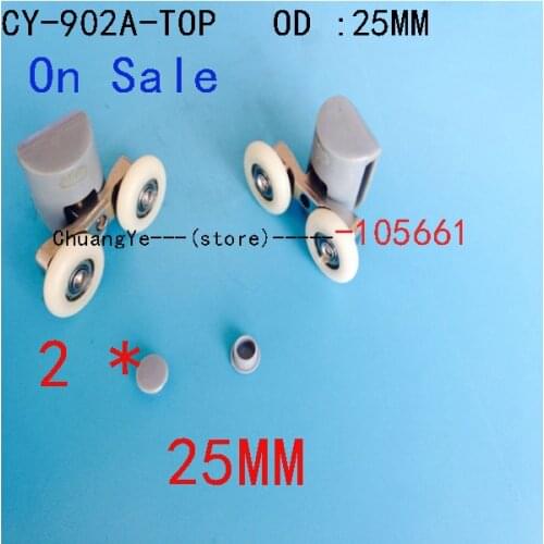 2 x Double Top Shower Door Rollers/Runners/Wheels 25MM