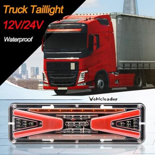 2x 12V Universal Car Truck Rear Taillight Warning Light Dynamic Flow Signal Steering Brake Reversing Traffic Waterproof Fog Lamp