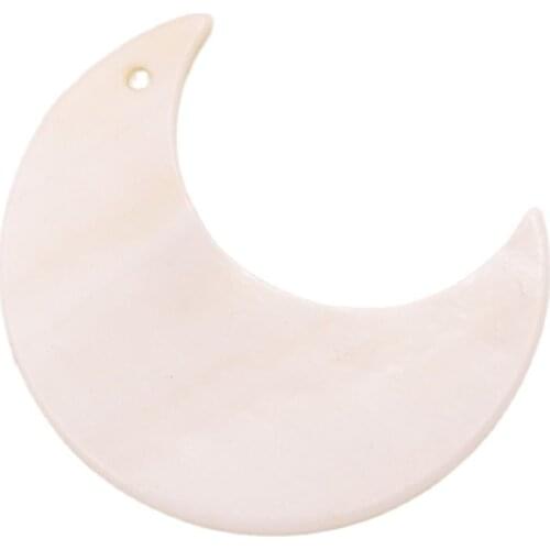 30mmX35mm Natural White Moon Shell Flower Pendant Crafts