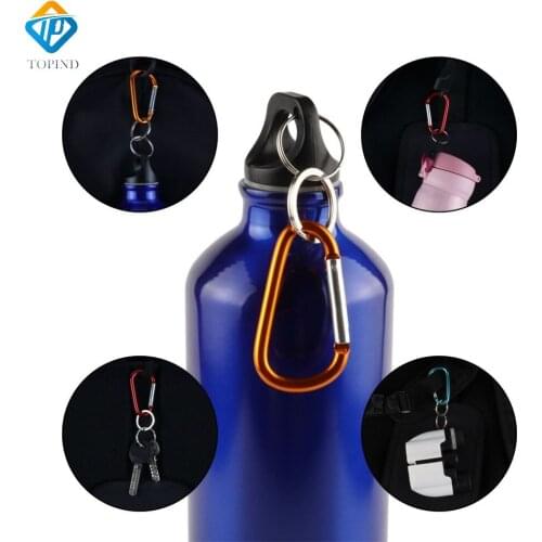 5pairCarabeaner Assorted Colors D Shape Spring-loaded Gate Aluminum Carabiner for Home, Rv, Camping, Fishing, Hiking, Traveling