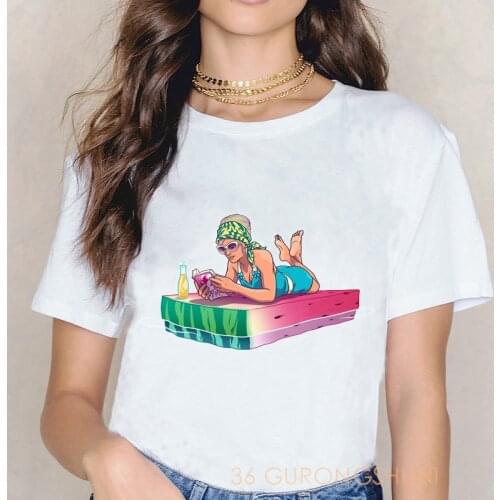 Summer tops Beach harry styles e girl t-shirt kpop harajuku fashion tshirt kawaii vintage t shirt women tumblr womens clothing